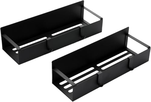 Magnetic Spice Storage Rack Organizer for Refrigerator and Oven, Black Fridge Organizers and Storage (2PCS)