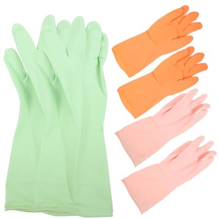 EPIGEIST 3paare Wiederverwendbare Rutschfeste Spülhandschuhe Aus Latex Für Küchen Und Haushaltsreinigung Atmungsaktiv Und Schützend