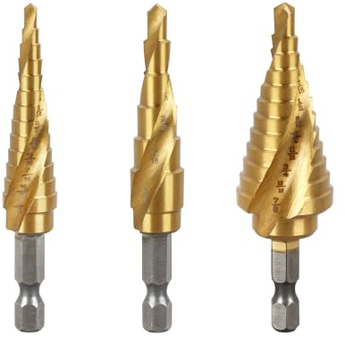 Step Drill Bit Set - DWA1790IR for DEWALT Step Bits,Double Spiral Flute - Precision Drilling for DIY & Professional Projects