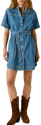 Pepe Jeans Denim Dress Victoria SS Vestido, Azul (Denim-3c0), L para Mujer