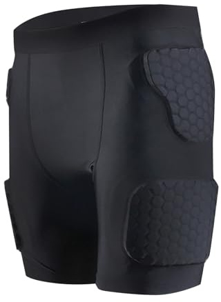 Pantalones cortos acolchados de EVA 3D, Butt Hip Protection Pantalones Cortos Deportivos para Skateboard, Snowboard, Patinaje, Equitación, Ciclismo, 6-negro, L