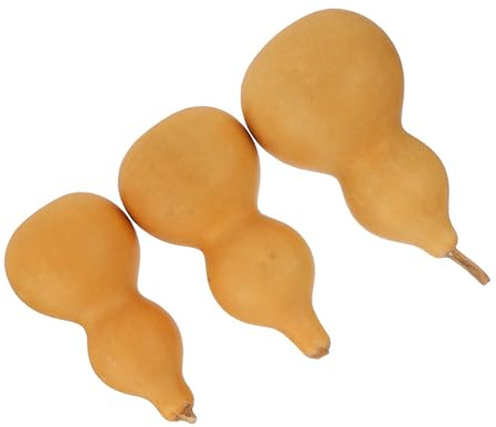 HOODANCOS 3 Pezzi Zucche Naturali Ornamentali Feng Shui, Mini Decorazioni a Forma di Zucca per Casa e Ufficio, Artigianato Leggero e Stabile per Arredamento Interno