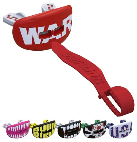 SAFEJAWZ Protector de labios para adultos y jóvenes para boxeo, baloncesto, lacrosse, fútbol, MMA, artes marciales, hockey y todos los deportes de contacto (War)