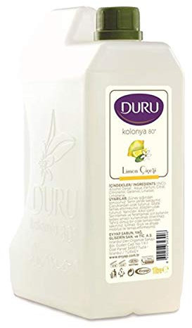 Duru Cologne Lemon Turkish Scented Mini Water Canister, 900 ml, Transparent, Transparent, 900 ml