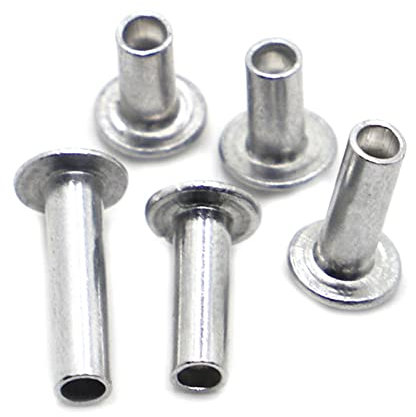 GB873 En Alliage D'aluminium Rond Plat Trass Tête Semi - Creux Tige Rivet,M4 20PCS,Stem Length 10mm