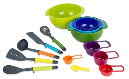 Casdon Kitchen Essentials Age 3+ | 14-Piece Colourful Kitchen Play Set for Children 3+ | Encourages Learning & Creativity!
