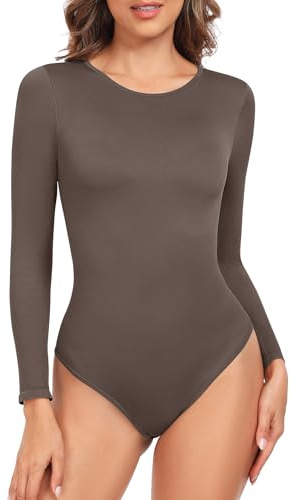 Lonya Body Mujer Manga Larga Bodysuit Redondo Shapewear Elástico Sexy Bodies Tanga Reductor Acanalado Jumpsuit