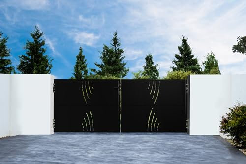 Casanoov Doppelflügeltor aus Stahl 3m NALI VELETA H.120cm mattschwarz