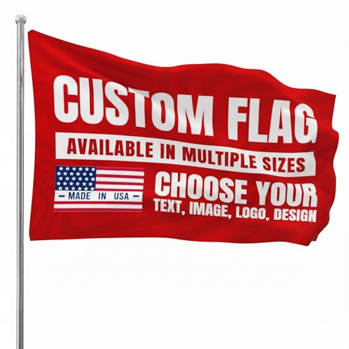 Custom Flag by BCB Print - Personalized Outdoor Flag with Your Photo, Text or Logo | HD Print Custom Flag with Grommets for Advertising & Event | Fast Delivery | Made in USA | Multiple Sizes