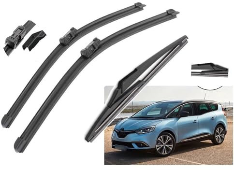 Escobillas limpiaparabrisas Delanteras y traseras de 30 + 26 + 9, Accesorios para Parabrisas y Ventana, para Renault Grand Scenic 4 (2016-2018)
