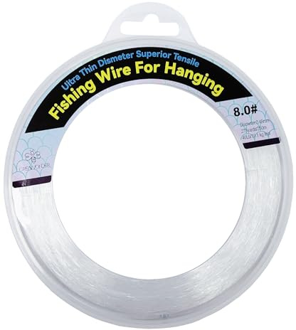 Clear Fishing Wire, 820ft Monofilament Fishing Line, Clear String for Hanging, Invisible Strong Wire Nylon Thread for Hanging Balloon Garland Picture Decorations