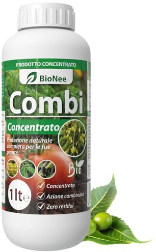 Combi Concentrato BioNee – Trattamento Naturale per Piante con Olio di Neem + Sapone Molle | Contra Afidi, Cocciniglie, Acari, Parassiti | Idrosolubile da Diluire 1L
