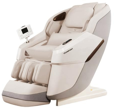 VComfortUK MediFit Pro Max 3D Full Body SL-Track Zero Gravity Massage Chair with Soft 3D Rollers, Air Compression & Smart Control Panel - 2026 addition (Beige)