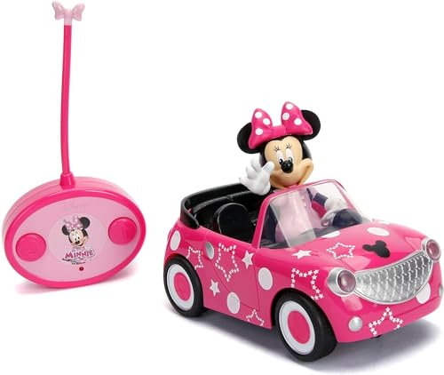 Disney Junior 7.5 Minnie Mouse Roadster RC Remote Control Car Pink 27MHz, Toys for Kids , Pink With Stars and Polka Dots