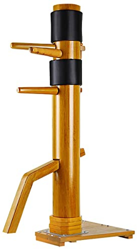 Geniqua Walnut Wing Chun Wood Target Base Training Dummy IP Man Martial Arts Traditional
