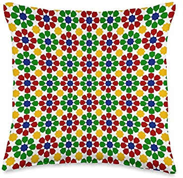 Moorish American moroccan zelij Amexem Moor Throw Pillow
