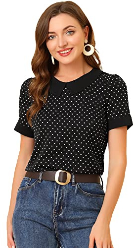 Allegra K Décontracté Décontracté Femme (Lot de 1) | Haut léger et solide avec poignets volantés. Détails féminins pour le bureau. Polyvalent pour les réunions
