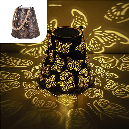 Gadgy Lanterna Solare Orientale da Giardino – Lampada Solare da Tavolo per Esterni – Luci Solari Decorative Impermeabili – Illuminazione da Giardino Sostenibile – Design in Metallo Stile Orientale