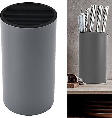 Universal Knife Holder, Round Knife Block Without Knives,Knife Block Storage Holder for Protecingt Blade Space Saver(Grey)
