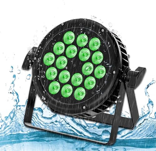 HOLDLAMP 180W IP65 LED Par Scheinwerfer Outdoor, RGBW 18 LED Bühnenlicht Wasserdicht mit Kabel, LED Strahler Party für Party Club Bar Hochzeit Halloween Weihnachten