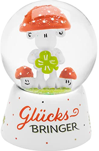 Sheepworld Traumkugel Motiv Glücksbringer | Schneekugel, Glas, Polyresin, Motivdruck | Geschenk Prüfung, Silvester | 47743