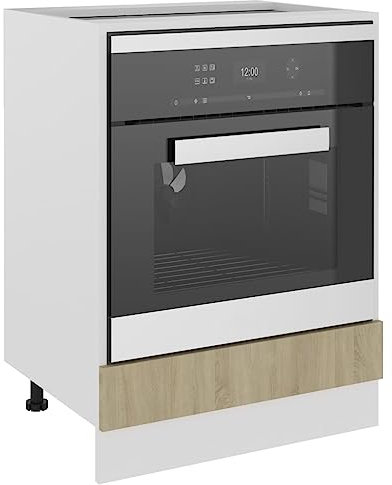 Toshilian - Mueble bajo horno, armario microondas, mueble de cocina, armario de horno de roble Sonoma 60 x 46 x 81,5 cm, aglomerado