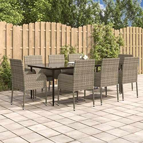 KTHLBRH Set di mobili da giardino per terrazze, mobili da balcone, 9 pezzi