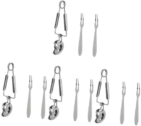 Zerodeko 4 Set Stoviglie Utensile Fermagli Per Lumache Da Cucina Pinza Alla Frutta Ostrica Forchetta Per Lumache Pinze Per Servire Il Cibo Pinza Da Ristorante Silver Acciaio Inossidabile