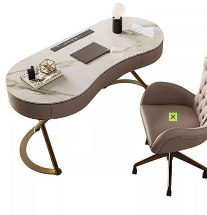 Scrivania moderna per computer, Scrivania in ardesia di roccia leggera di lusso Boss Office Pc Table Studio Scrivania da scrittura Semplice reception e sedie for consulenza Postazione di lavoro per sc
