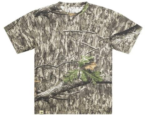 Mossy Oak Cotton Mill Short Sleeve Men's Camo Shirt for Hunting, X-Large, Country Roots