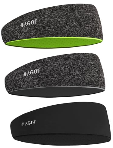 HAGOT Fascia Capelli Uomo Confezione da 3, Multisport Antisudore ad Asciugatura Rapida, Massimo Comfort Traspirante per Corsa, Ciclismo, Basket, Tennis e Allenamento Fitness