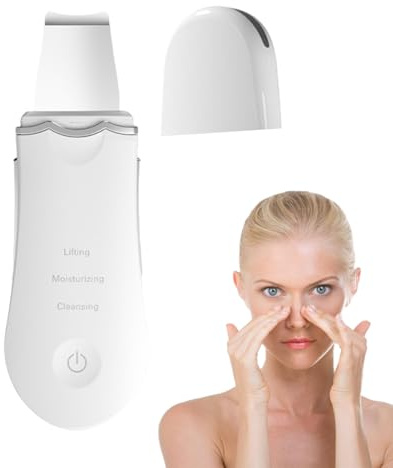 Facial Spatula – Rechargeable Skin Tool, Ultrasonic Cleaner, Massage Device for Deep Cleansing on Forehead, Chin, Cheeks and