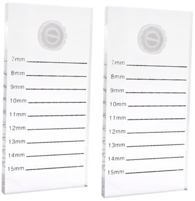 BESTYASH 2 Stück Transparente Verschleißfeste Acryl Wimpernhalter Wimpernablage mit Längen Skala für Professionelle Wimpernverlängerung Zubehör