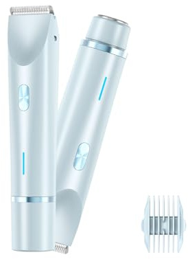 LuniaShaver, rasoio elettrico 2 in 1 a doppia testa per donne, impermeabile e versatile, rasatura a secco o a umido (blu)