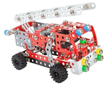 Constructor Fire Engine - Juego de construcción metálica - 314 piezas - Camión de bomberos para montar - Estuche STEM a partir de 8 años