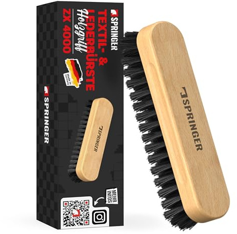SPRINGER ZX4000 - Brosse de nettoyage textile - Fabriquée en Allemagne - Brosse de nettoyage robuste sans perte de poils - Élimine les poils d'animaux et les taches - Brosse textile pour coussins