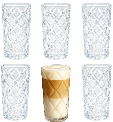 RICHFUL Longdrinkgläser Set 6-teilig – 300 ml Trinkgläser aus bleifreiem Glas, spülmaschinenfest & dickwandig – Neue langlebige Kollektion Sonatina – Highball Cocktail & Whisky Gläser - W24105