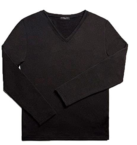 YSABEL MORA - Langärmliges Thermo-Unterhemd mit V-Ausschnitt, Schwarz , S