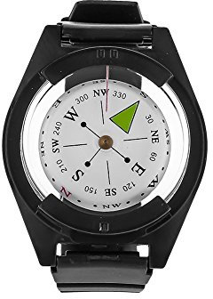 Handgelenk Kompass, Beweglicher Wasserdichter Gummiarmband Kompass für Anwendungen im Freien Kampierend Wandernd