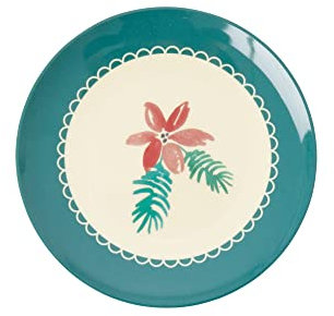 Klein rund Melamin Desserteller - Petrol - 2020 XMas Print