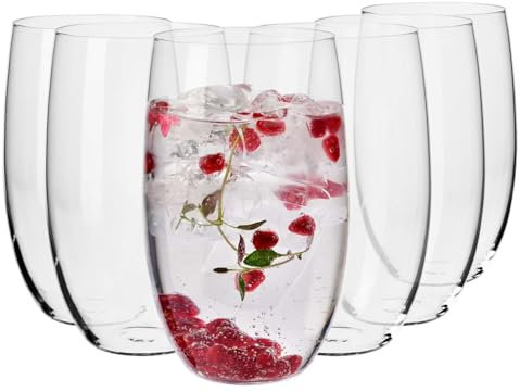 Krosno Wassergläser Saftgläser Trinkgläser | Set von 6 | 510 ML | Blended Kollektion | Perfekt für zu Hause, Restaurants und Partys | Spülmaschinenfest