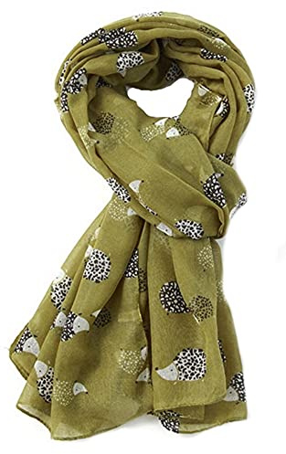 LilyRosa® Hedgehog Scarf Grey Mustard Olive Turquoise Soft Ladies Wrap