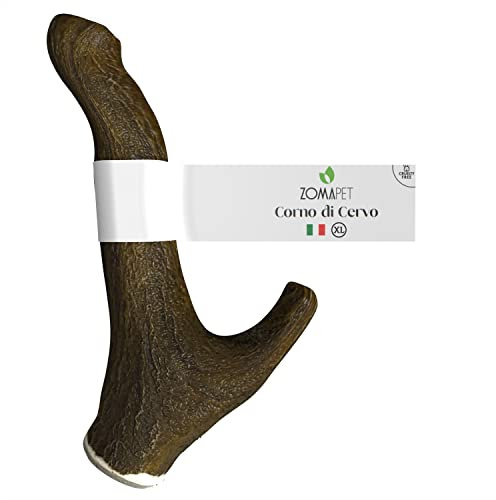 ZOMAPET Corno di Cervo per Cani 100% Cruelty Free, Osso di Cervo per Cani da Masticare 100% Naturale Senza Additivi Chimici - Giochi per Animali da mordere (XL)