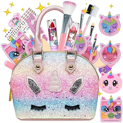 Kids Makeup Sets for Girls - Safe and Washable Kids Makeup, Real Make Up Set for Girls Children Toddler, Little Girl Play Games Toys Presents, Princess Birthday Gifts for 4 5 6 7 8 9 10 Year Old