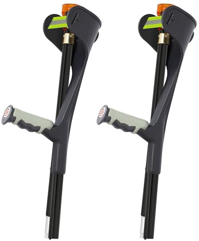 OUUTMEE gehstützen faltbar Krücken Faltbar (x2 stück), faltbare unterarmgehstützen Schwarz, Gehstützen Faltbar, Rehabilitationsübungen Krücken für Erwachsene, Leichte Krücken Gehhilfen