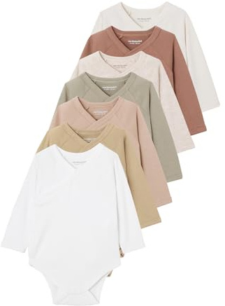 Vertbaudet Bio-Kollektion: 7er-Pack Baby Wickelbodys BASIC mehrfarbig 74