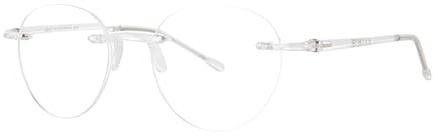 Scojo New York Gels P3 Round Reading Glasses, Ultra-Lightweight Rimless Readers For Women And Men, Scratch Resistant, Crystal - 2 X