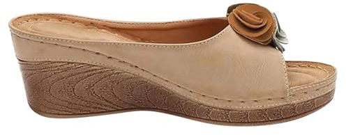 Sabot Donna Eleganti Zeppe Donna Estive da Casa in Pelle Comode Firmate Aperte con Plateau Moda Sandali Casual Spiaggia Piscina Mare Espadrillas Antiscivolo Suola Pantofole Donna Estive