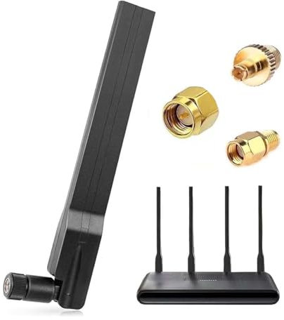 Maswell 5G 4G LTE Antenna Indoor, 600-6000MHz 2dBi Not for Speed Competition (SMA-Male with TS9 & RP-SMA)