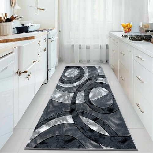 Rugs Inn Door Mat for Indoor - Soft Shaggy Pile Washable Door Mat for Kitchen Hall Bedroom Living Room Small Floor Mat (50 x 80 cm, Grey)
